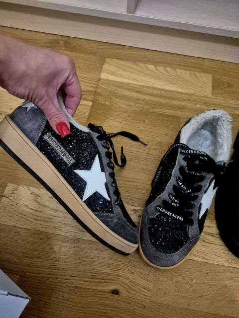 Кросівки жіночі зимові Golden Goose Black Grey Winter Fur